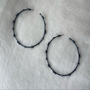 Kendra Scott Gun Metal Hoop Earrings